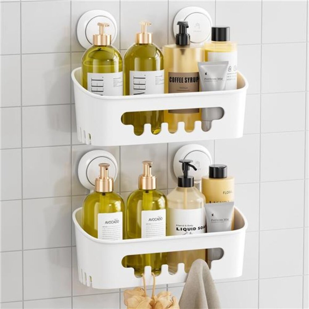 Shower Caddy Suction Cup 2 Pack, Heavy Duty Bathroom Organizer, Removable